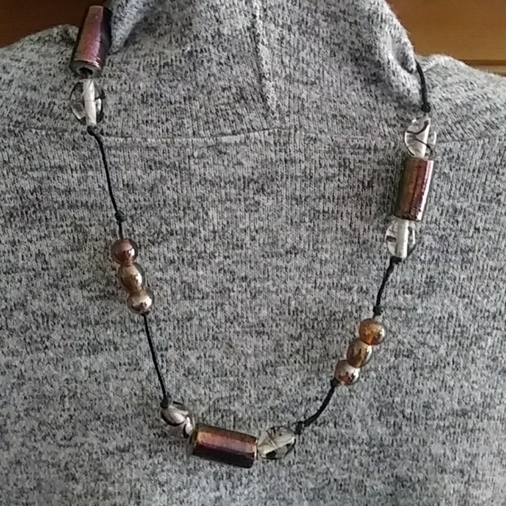 3 for $15💥 17" Brown Glass bead Necklace
